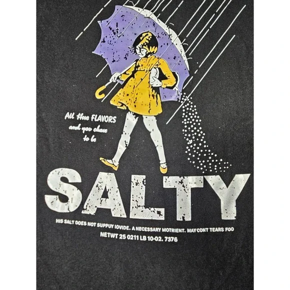 GANMIA Salty Morton Salt Girl Parody Graphic T-Shirt Black Mens XL - Picture 3 of 9